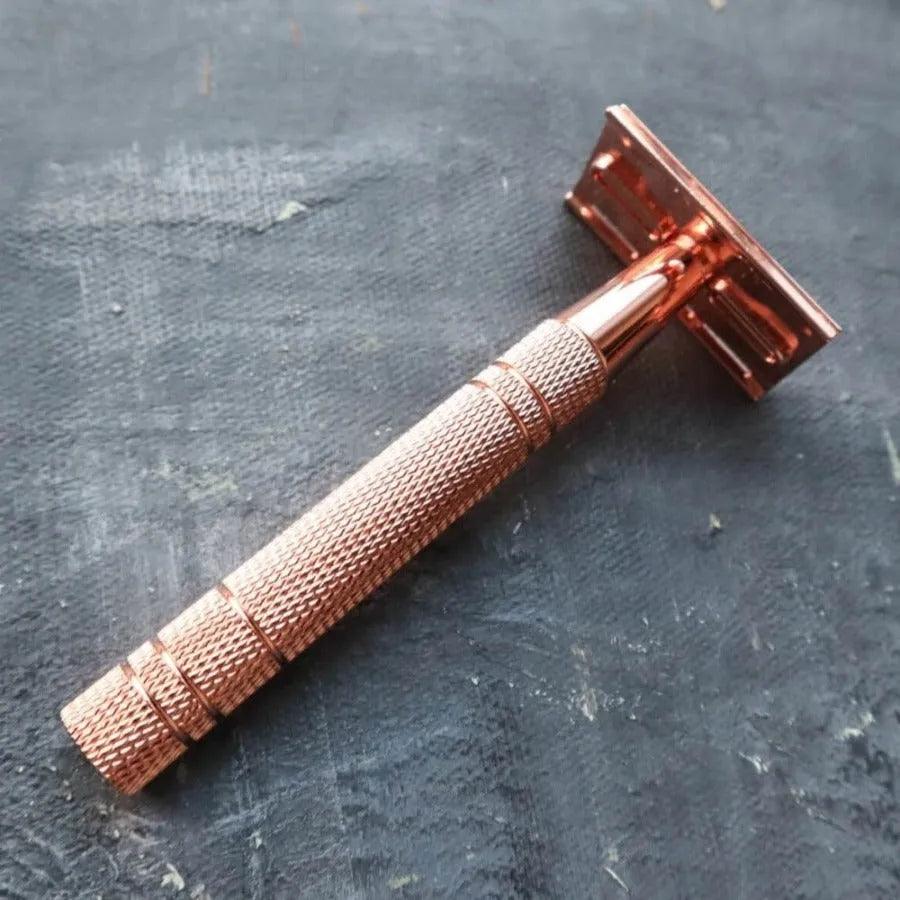 Double Edge Safety Razor - Rose Gold (5 Free Blades) – SWOP - shop