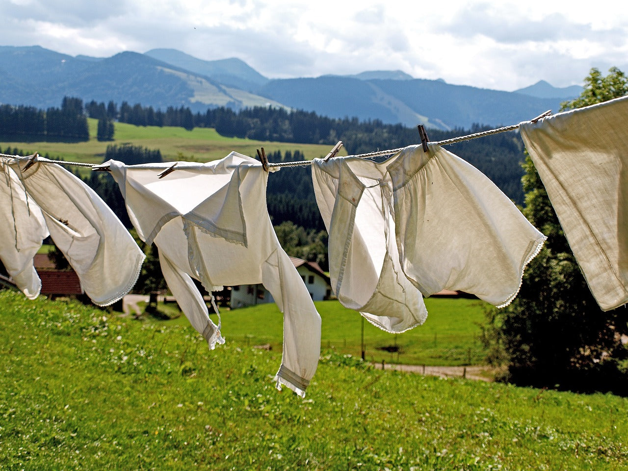 drying laundry