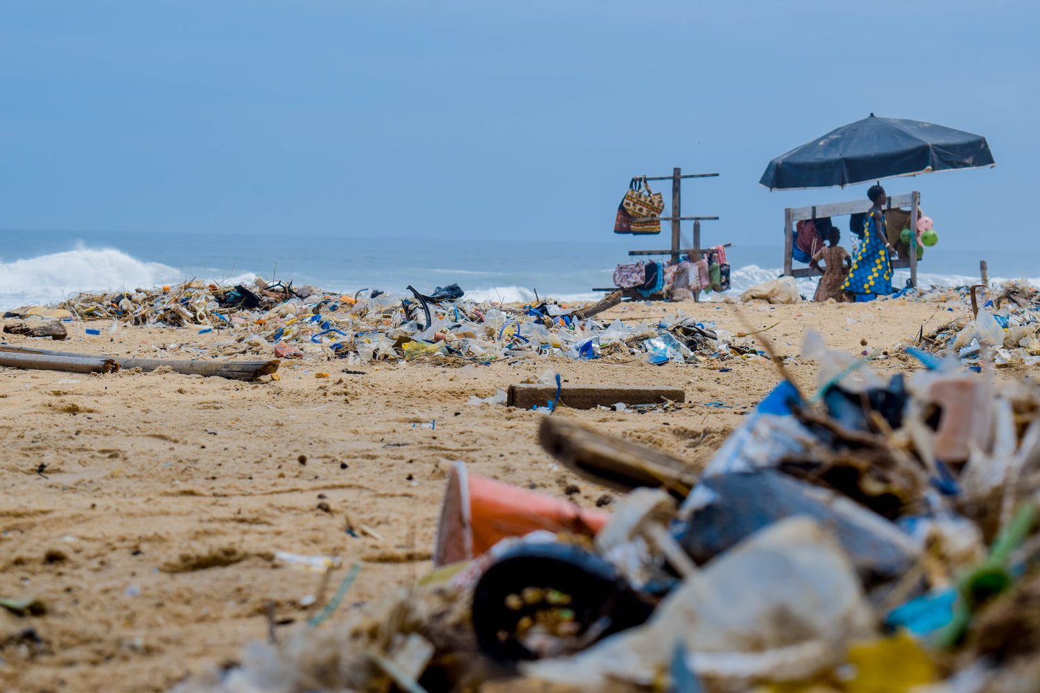 polluted beach