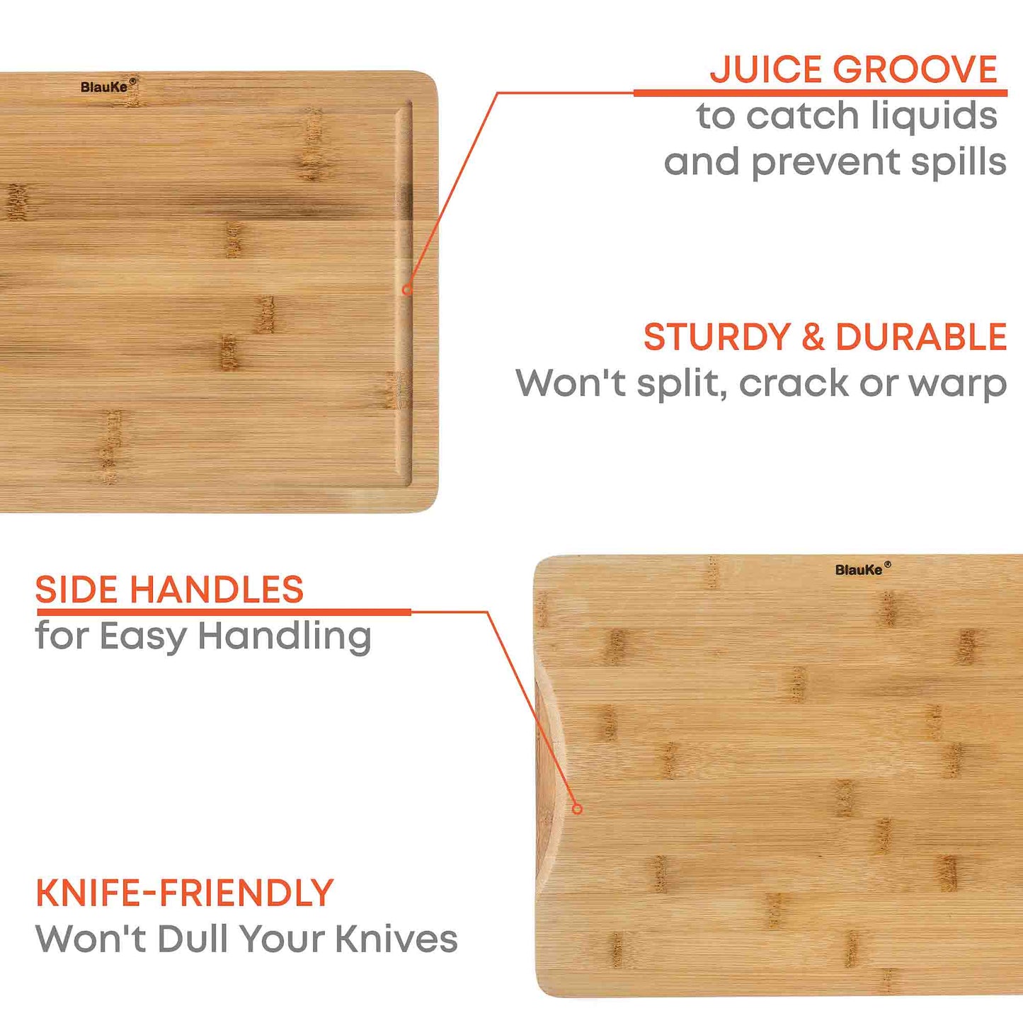 Wood Cutting Board for Kitchen 15x10 inch - Wooden Serving Tray