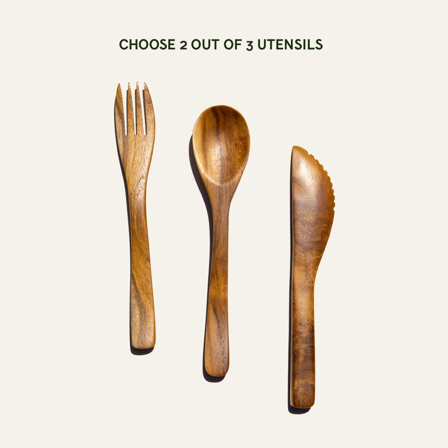 Reusable Wooden Cutlery Set (Compact)