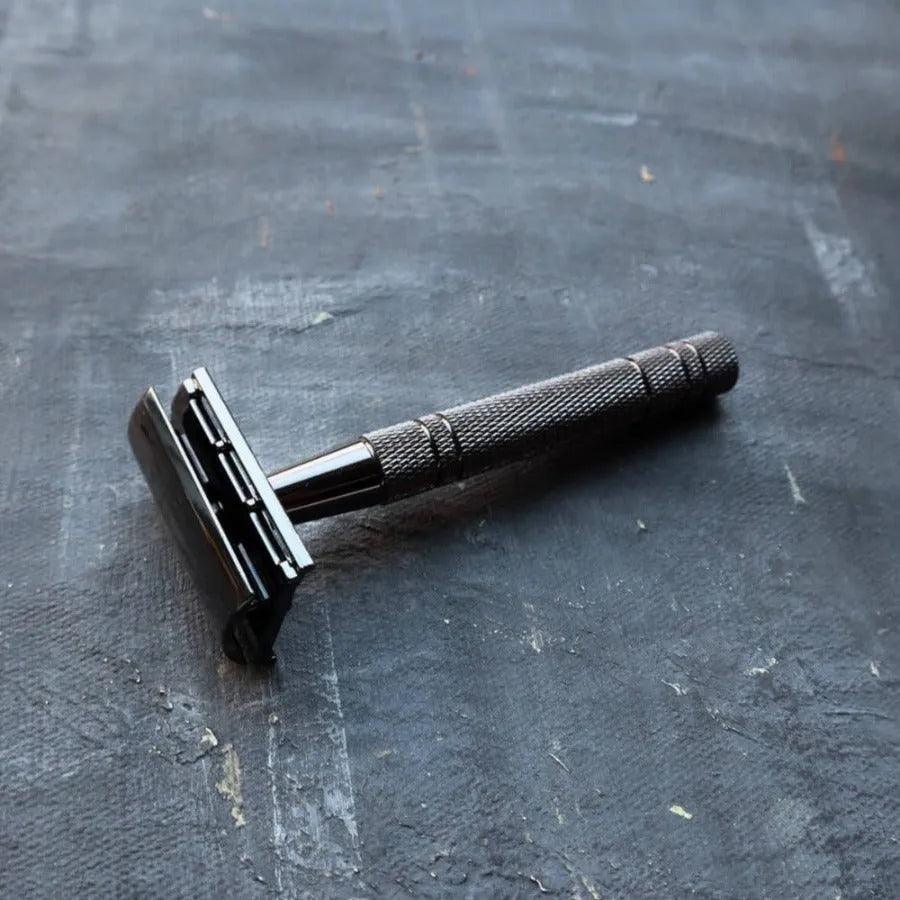 Double Edge Safety Razor Shaving Kit - Metallic Black - SWOP - shop without plastic