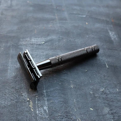 Double Edge Safety Razor - Metallic Black (5 Free Blades) - SWOP - shop without plastic