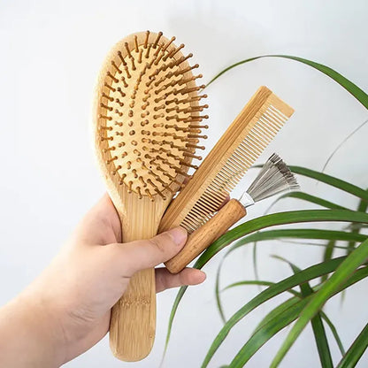 Bamboo Hair Brush Set