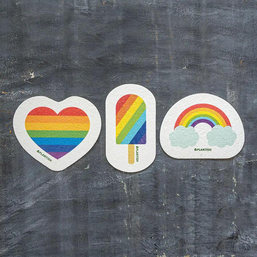Set of 3 LGBTQ+ Pride Pop-up Sponges - SWOP - shop without plastic